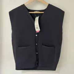 Te chichi ネイビー Vネックベスト Fサイズ