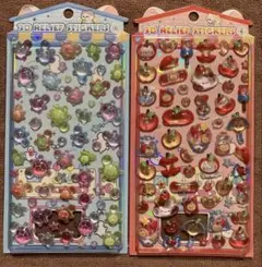 ボンボンドロップシール3Dステッカー　カメ　スイーツ2シートセット
