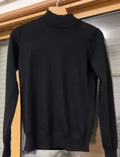 無印良品　ブラック タートルネック セーター S