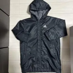 adidas フリースライニング ベンチコート ブラック　130