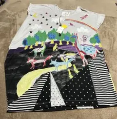 【未使用】a.r.w & Scolar カラフル動物プリントワンピース