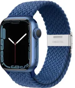 38 40mm Apple Watch ブレイデッド ソロループ　青 ブルー