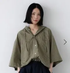ローリーズファームLFMチェックフーディーショートシャツ明日までのお値段です