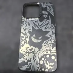 ポケモン iPhone用ケース シルバー・ブラック iPhone15プロマックス