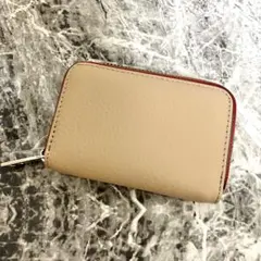 コンパクト❣️ベージュ カードケース大容量コンパクト手のひらサイズ磁気防止