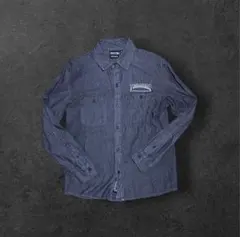 希少THRASHER フレイムロゴ デニム ワークシャツ M 黒 Y2K 00sのサムネイル