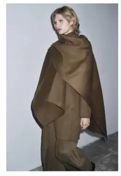 ZARA ZW COLLECTION ケープディテールウールコート　S