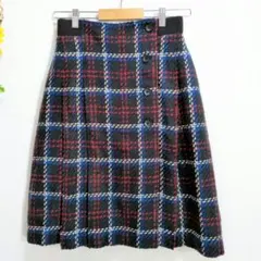EASTBOY チェック柄 裏地付きフレアスカート 11号