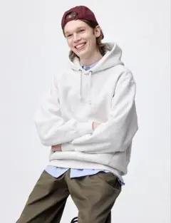 GU ホワイトグレー ヘビーウェイトスウェットパーカー XL