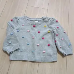 baby GAP ポンポン付きセーター グレー