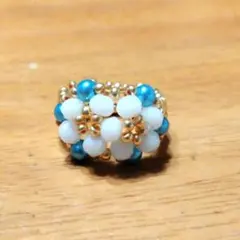 ☆ハンドメイドビーズリング☆お花　12〜13号