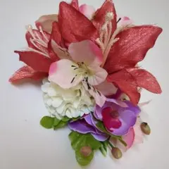 フラダンス用花飾り 赤 ピンク 紫