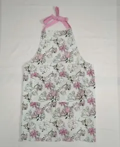 花柄エプロン ピンク系 フローラルデザインのサムネイル