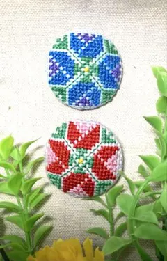 お花モチーフ刺繍ブローチ １個から