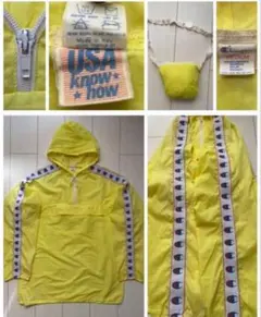 80s 90s イタリア製 champion プルオーバー アノラック パーカー