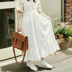 kutir クティールとレトロ　2way フリルキャミワンピース　ホワイト白 冬