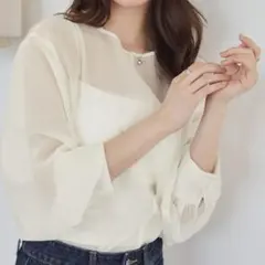 titivate シアーボリュームスリーブブラウス　春服