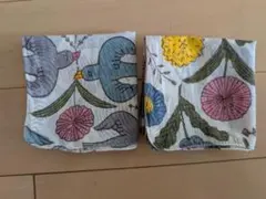 【新品＋美品】鹿児島睦　ハンカチ 鳥と花 2枚セット