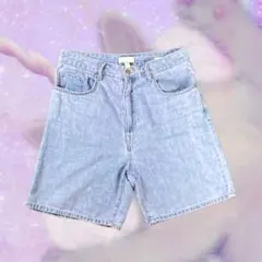 H&M ハーフパンツ　ショートパンツ　薄紫　デニム