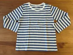 無印良品　長袖カットソー 　ストライプ 130