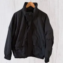 ブラック ナイロンジャケット　ノームコア　アウトドア　トレッキング