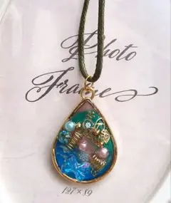 滴型オルゴナイトペンダント ネックレス