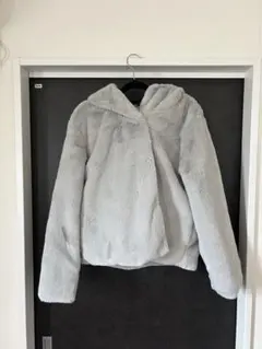 AZUL BY MOUSSY フード付きファーコート Mサイズ グレー