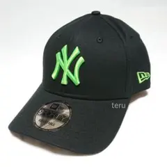 ニューエラ 正規品 NY ヤンキース 黒 ブラック 緑 ネオン キャップ 帽子
