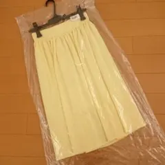 新品タグ付★セシルマクビー★膝丈フレアスカート イエロー/M 未開封 送料込