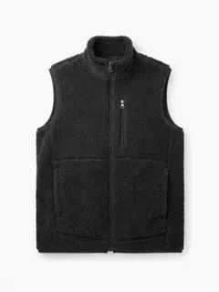 無印良品　紳士　ボアフリースベスト紳士 XS 黒