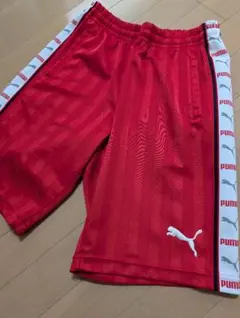プーマ PUMA ハーフパンツ 90s 赤 レッド サイド サッカー フットサル