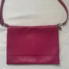 ショルダーバッグ　レザー　インポート　ピンク