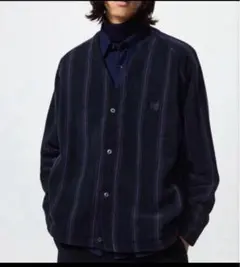 UNIQLO × Needles フリースカーディガン L 黒 ストライプ