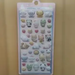 フロッキーステッカー　動物キャラクターシール　海外製品　ふわふわ　コットンパフィ