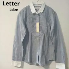新品タグ付き Letter Lsize タック付 シャツ バイカラー