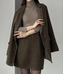 Louere ヘリンボーンテーラードジャケット＋ミニスカートSET Sサイズ