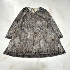 ペイズリー柄 チュニック 7分袖 M〜L フレア レトロ 総柄 vintageのサムネイル