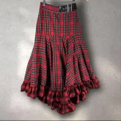 jouetie クレイジーパターンフリルスカート　チェック　赤