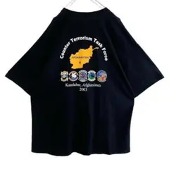 海外古着 ギルダン バックプリント 刺繍 不朽の自由作戦 Tシャツ 2XL