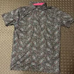 プーマゴルフ　PUMA ペイズリー柄ポロシャツ 黒/ピンク