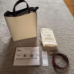 未使用✨ MARNI ミュゼオ バッグ バイカラー 白 ピンク - メルカリ