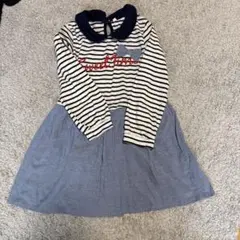 ストライプ柄長袖ワンピース