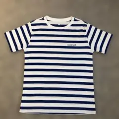 mont-bell WIC.ボーダーTシャツ ライトブルーKid's 140cm