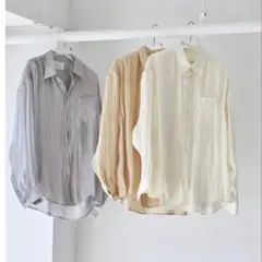 【試着のみ】TODAY FULL クレープサテンオーバーシャツのサムネイル