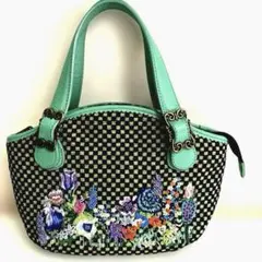 《美品》Think Bee! シンクビー　ハンドバッグ 花柄刺繍　ビーズビジュー