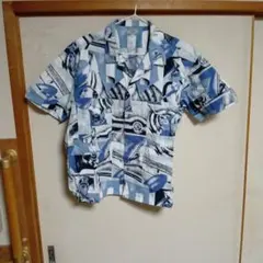 良品‼️PASHU 半袖シャツ ブルー系 S y2k❗️
