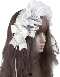 ロリータ ヘッドドレス フリル リボン 白 レース SHEIN 地雷系 量産型