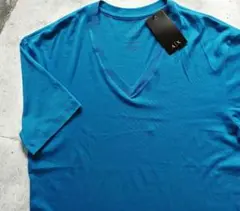 アルマーニエクスチェンジ 半袖VネックTシャツ ブルー系/Sのサムネイル