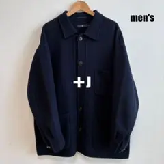 【UNIQLO＋J】オーバーサイズシャツジャケット XL ネイビー