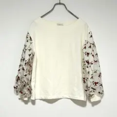 n0905【アースミュージックアンドエコロジー】花柄刺繍 シースルー袖